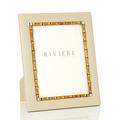 Riviere Bamboo leather frame, ivory, photo size 18 x 24 cm (7'' x 9.5'')