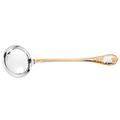 Christofle Marly soup ladle, silverplated with gold accents