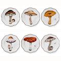 Alberto Pinto Les Champignons set of 6 dinner plates, 6 patterns
