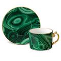 L'Objet Malachite Teetasse mit Unterteller