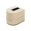 GioBagnara Nobble tissue box, bronze & travertine, small