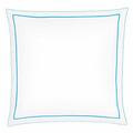 Christian Fischbacher Satin Premium pillow case, white / sky blue (045), 65 x 65 cm