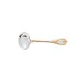 Christofle Marly gravy ladle, silverplated with gold accents