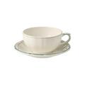 Gien Filets Celadon café au lait cups and saucers, set of 2