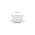 J.L Coquet Hémisphère Weiß chinesische Teetasse mit Deckel und Unterteller