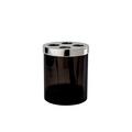 Cristal et Bronze Obsidian toothbrush holder, chrome