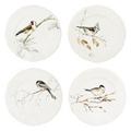 Gien Les Oiseaux de la Forêt set of 4 bread & butter plates, 4 patterns