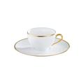 Raynaud Italian Renaissance Weiß mit Goldrand Frühstückstasse mit Unterteller