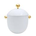 J.L Coquet Hémisphère Weiß Suppenterrine, mit goldfarbenem Knopf und Griffen