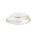 Raynaud Italian Renaissance Weiß mit Goldrand Teetasse mit Unterteller