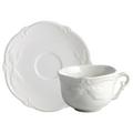 Gien Rocaille White café au lait cups and saucers, set of 2