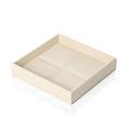 Riviere Stitches leather vide-poche, square, ivory