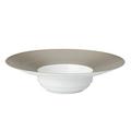 J.L Coquet Hémisphère Grey Metallic deep plate with rim, large