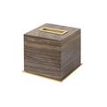 Giobagnara Positano square tissue box, brass & Eramosa Brown