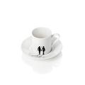 Augarten Wien People single espresso cup and saucer, couple with heart