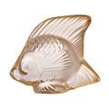 Lalique Small Fish sculpture, gold, shiny