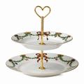 Royal Copenhagen Star Fluted Christmas two tier cake stand