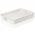 Giobagnara Rechteckiges Tablett Polo, mit Griffen, 47,5 x 35 cm, off white
