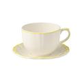 Gien Filets Jaune Citron jumbo cup and saucer