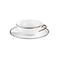 Raynaud Italian Renaissance Weiß mit Platinrand Teetasse mit Unterteller
