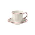 Gien Filets Bordeaux US coffee/tea cups and saucers, set of 2