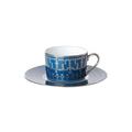Haviland Tiara Blau/Platin Teetasse mit Unterteller