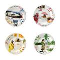 Gien Route des Indes Set aus 4 Brottellern, 4 Dekore