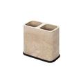 Giobagnara Polo double toothbrush holder, bronze & travertine