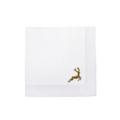 Eri Textiles Brown deer with gold linen napkins, set of 6