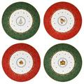 Bernardaud Noel set of 4 dessert plates, 4 patterns