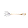 Christofle Marly salad serving fork, silverplated with gold accents