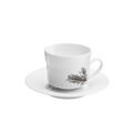 Hering Berlin Piqueur Cappuccinotasse mit Unterteller, Motiv Zweig
