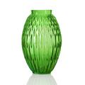 Lalique Plumes vase, H 26,5 cm, green