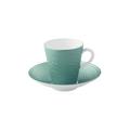 Raynaud Minéral Irisé Turquoise double espresso cup and saucer