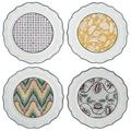Gien Dominoté set of 4 dessert plates, 4 patterns