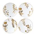 Bernardaud Vegetal Gold set of 4 dessert plates, 4 patterns