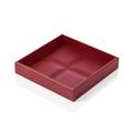 Riviere Stitches leather vide-poche, square, cherry red