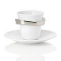 Bernardaud Anno espresso cups and saucers, platinum, set of 2