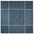 Le Jacquard Francais Armoiries table cloth, blue, 120 x 120 cm