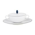 Raynaud Monceau Abysses Blue soup cup and saucer with lid