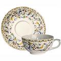 Gien Toscana café au lait cups and saucers, set of 2