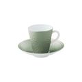Raynaud Minéral Irisé Celadon double espresso cup and saucer