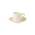 Gien Filets Jaune Citron espresso cups and saucers, set of 2