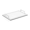 GioBagnara Defile rectangular tray, chrome-plated handles, medium, white