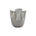 Venini Fazzoletti Opalino vase, h 13,5 cm, taupe