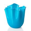 Venini Fazzoletti Opalino vase, h 31 cm, light blue