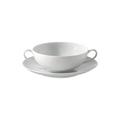 KPM Urbino soup cup and saucer, white