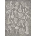 Leitner Mushrooms tea towel, anthracite