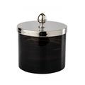 Cristal et Bronze Obsidian jar, large, chrom