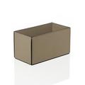 Giobagnara Suite leather basket, small, 24 x 12 cm, mud